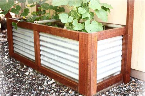 diy corrugated metal planter box plans|garden boxes with corrugated metal.